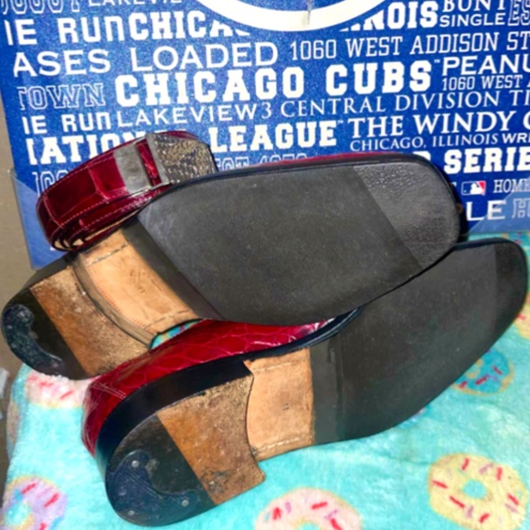 Fennix Italy Maroon Alligator Shoes SZ11 and Mauri Alligator Belt SZ 44 - Picture 5 of 5